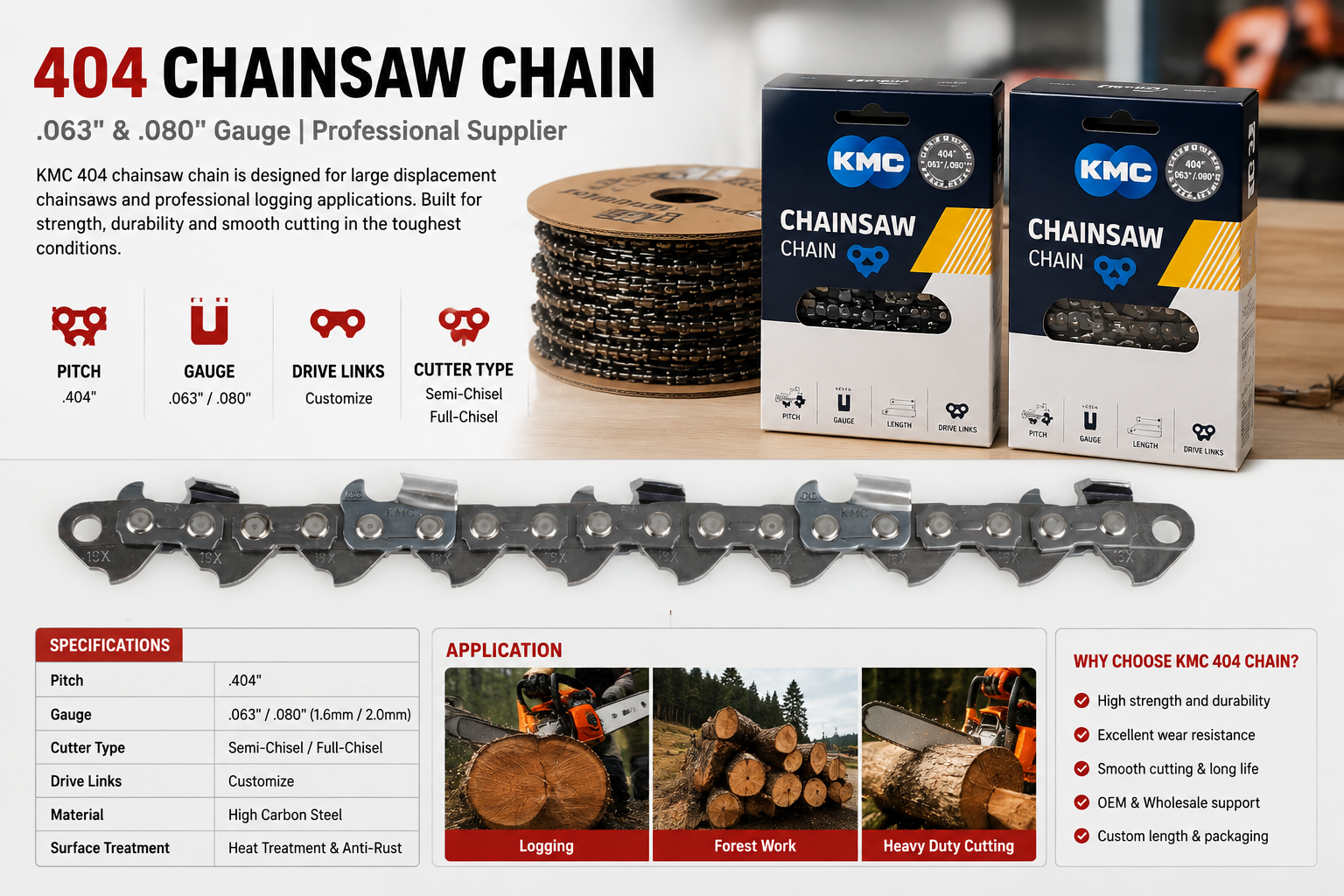 Choose a .404 Chainsaw Chain Supplier for .063 and .080 Orders