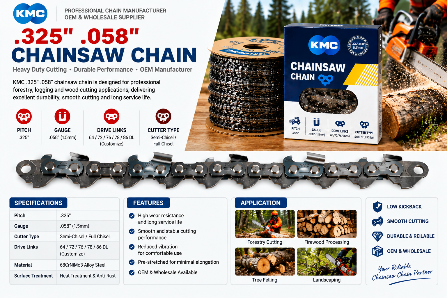 KMC chainsaw chain product image
